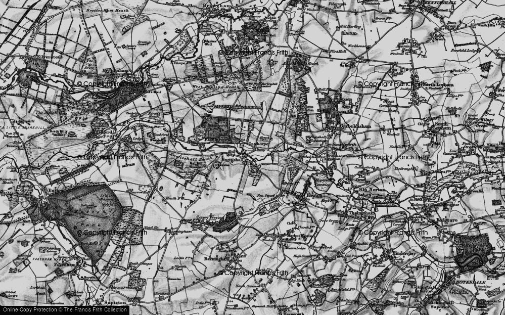 Old Map of Historic Map covering Angles Way in 1898