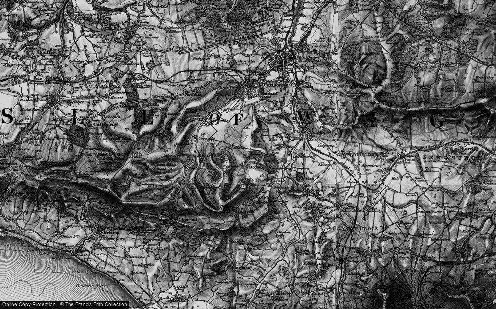 Old Map of Gatcombe, 1895 in 1895