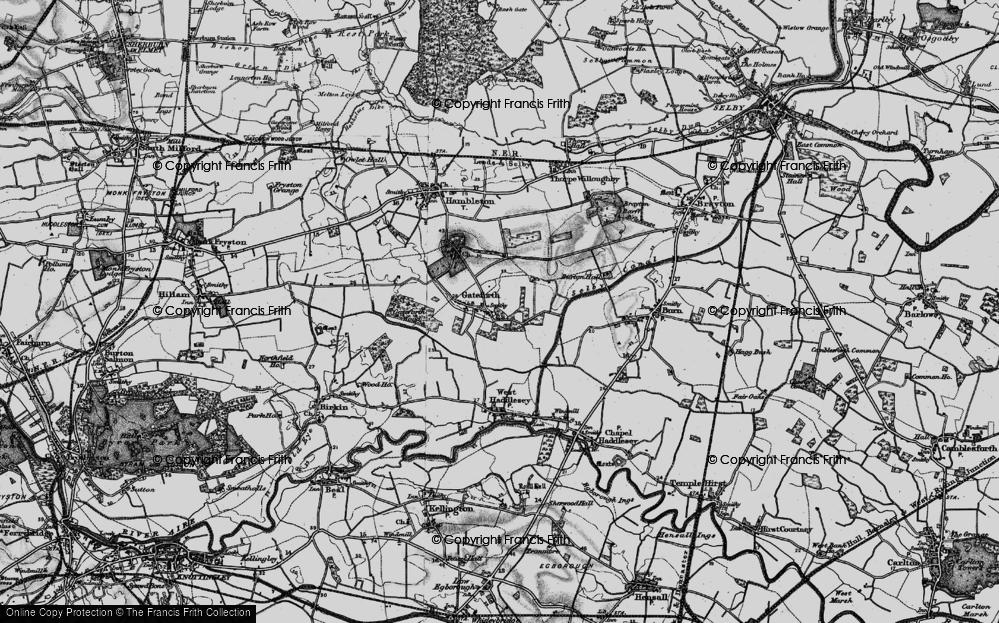 Old Map of Gateforth, 1895 in 1895