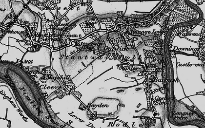 Old map of Bollow in 1896