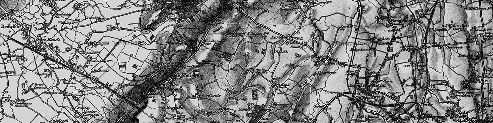 Old map of Gaunt's Earthcott in 1898