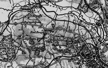 Old map of Gawber in 1896