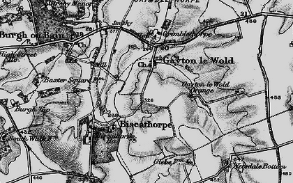 Old map of Lincolnshire Wolds in 1899