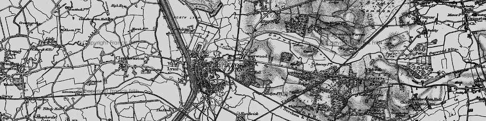Old map of Gaywood in 1893
