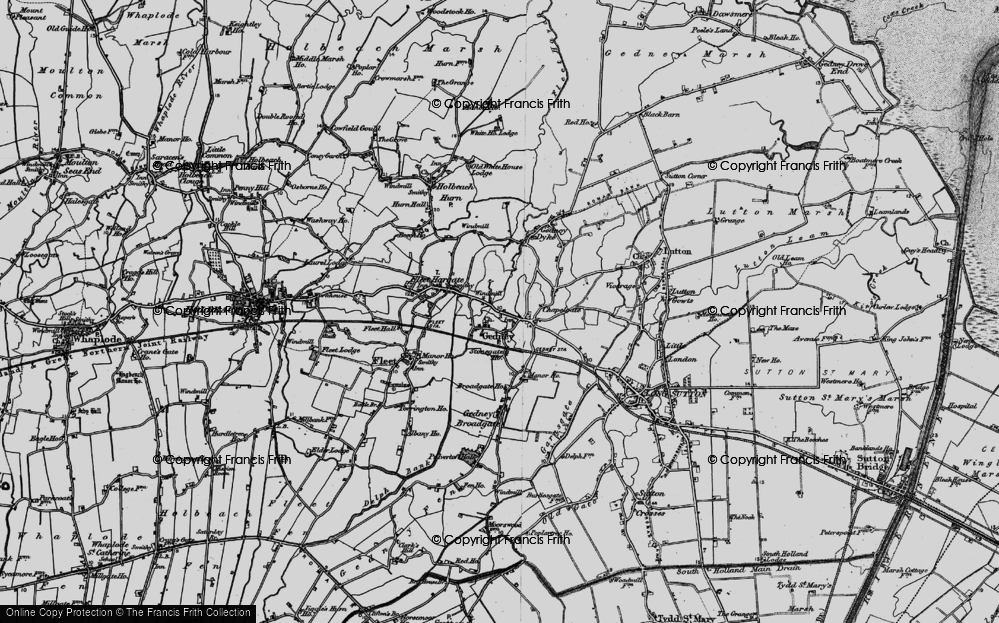 Old Map of Gedney, 1898 in 1898
