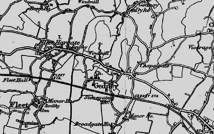 Old map of Gedney in 1898