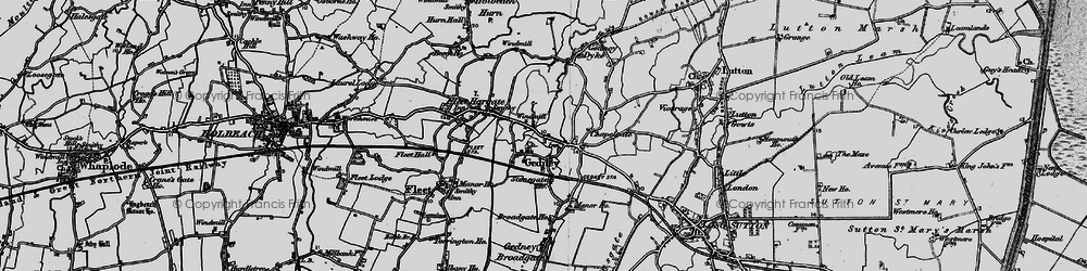 Old map of Gedney in 1898