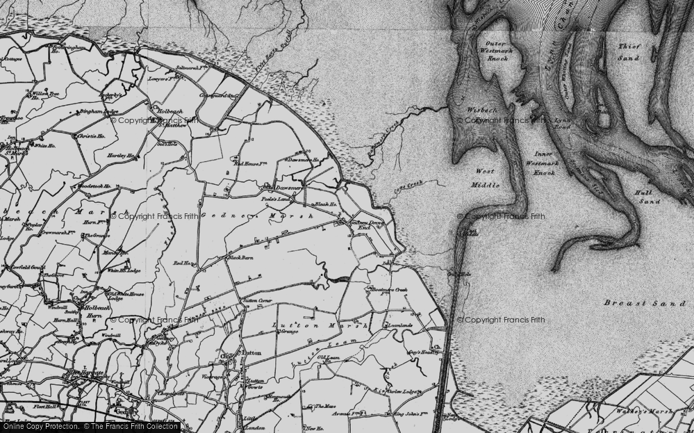 Old Map of Gedney Drove End, 1898 in 1898