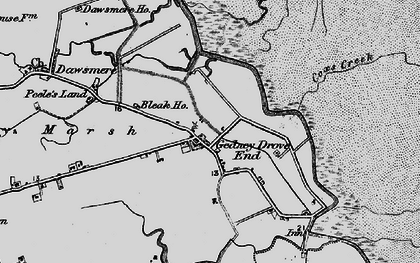 Old map of Gedney Drove End in 1898