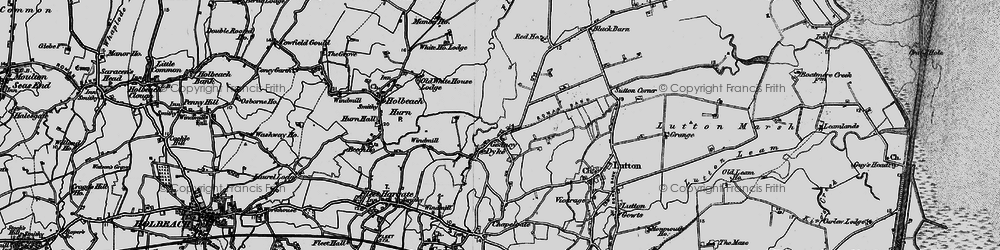 Old map of Gedney Dyke in 1898