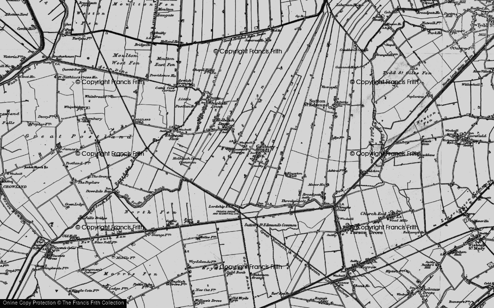 Old Map of Gedney Hill, 1898 in 1898