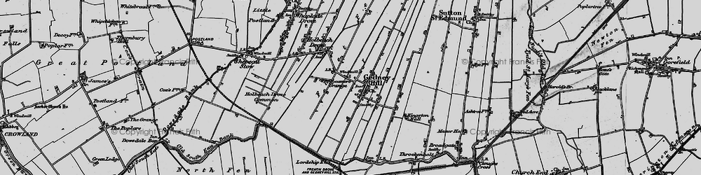 Old map of Gedney Hill in 1898