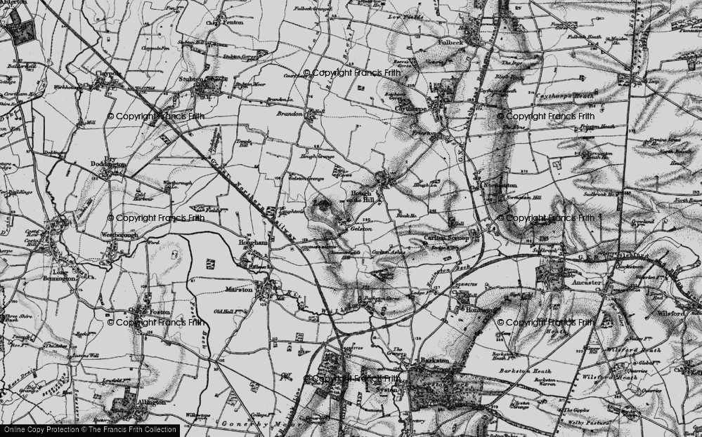 Old Map of Historic Map covering Loveden Hill in 1895