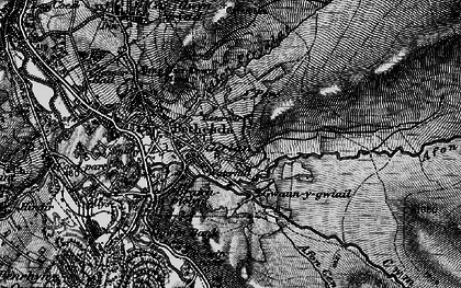 Old map of Afon Caseg in 1899