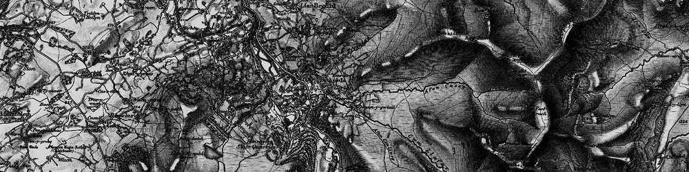Old map of Afon Caseg in 1899