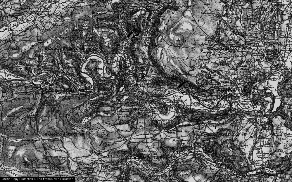 Old Map of Historic Map covering Llangollen Canal in 1897