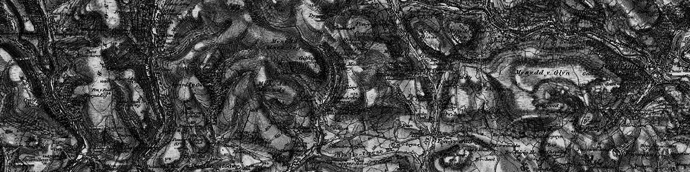 Old map of Mynydd Pen-y-graig in 1897