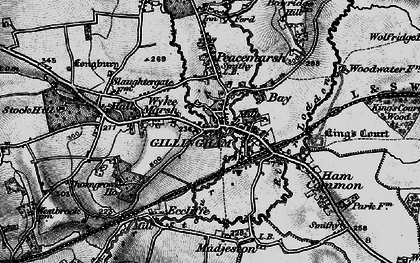 Old map of Gillingham in 1898