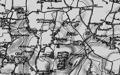 Old map of Gipping in 1898