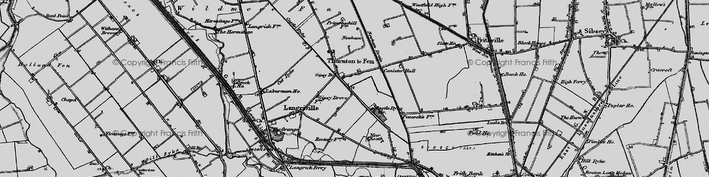 Old map of Gipsey Bridge in 1898