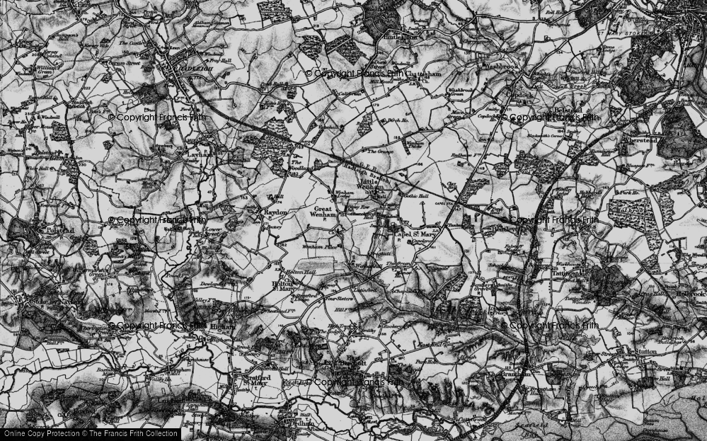 Old Map of Gipsy Row, 1896 in 1896
