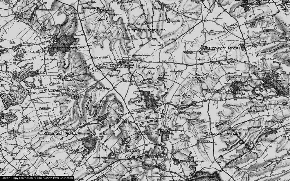 Old Map of Historic Map covering West Wykeham Village in 1899