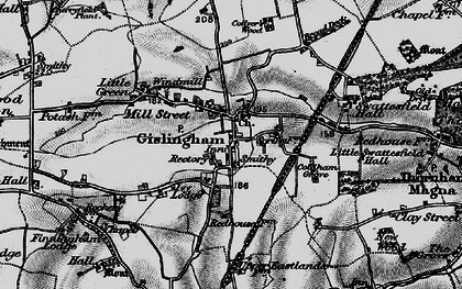 Old map of Gislingham in 1898