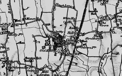 Old map of Gissing in 1898