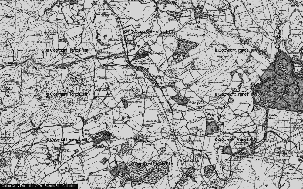 Old Map of Glanton, 1897 in 1897