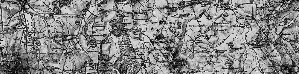 Old map of Glanvilles Wootton in 1898