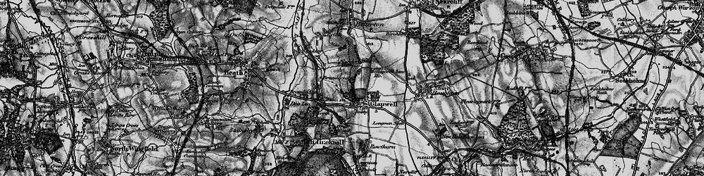 Old map of Glapwell in 1896