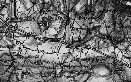 Old map of Afon Llaethog in 1897