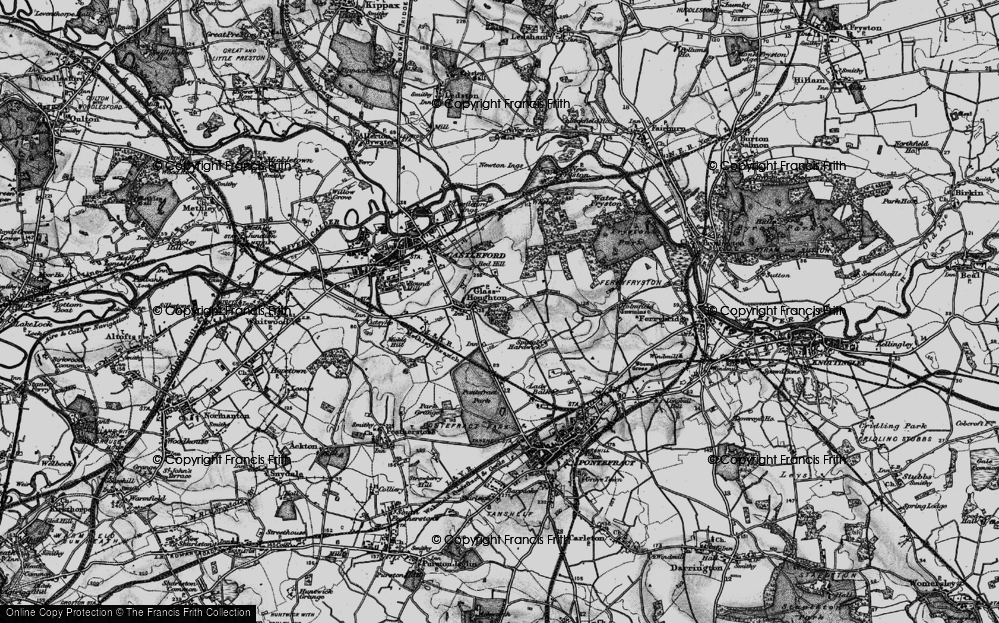 Old Map of Glass Houghton, 1896 in 1896