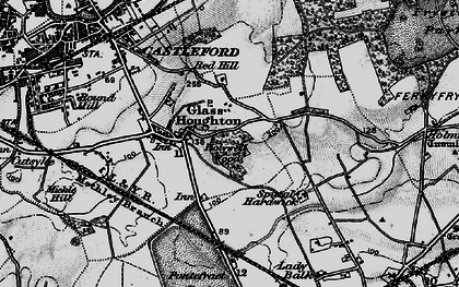Old map of Glass Houghton in 1896