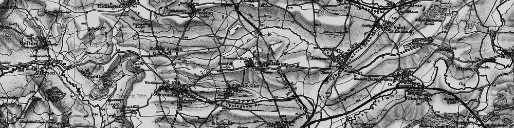 Old map of Glaston in 1898