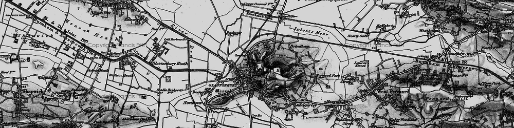 Old map of Glastonbury in 1898