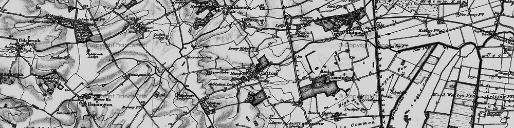 Old map of Glatton in 1898
