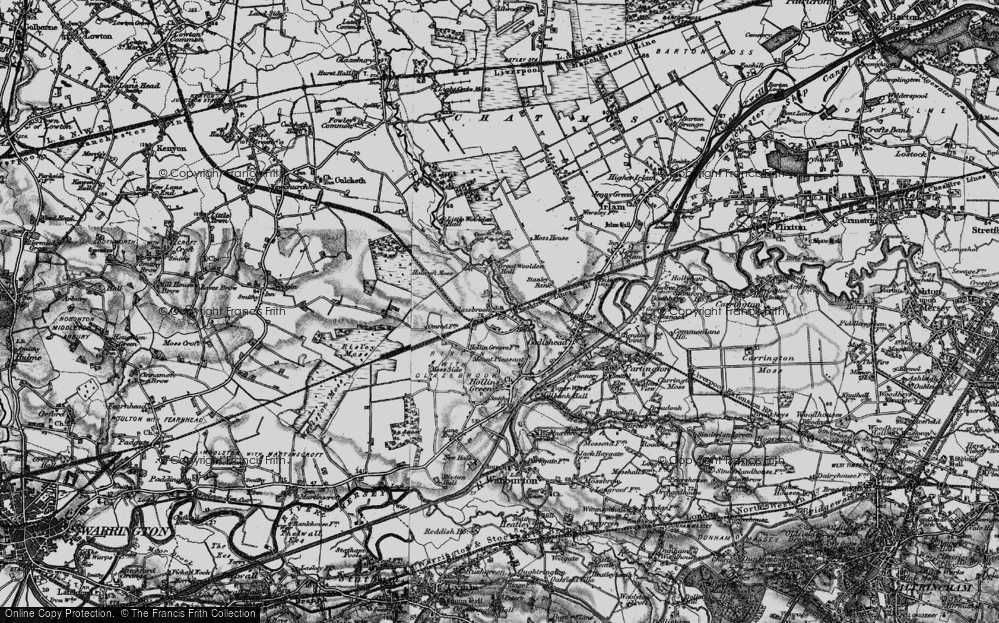 Old Map of Glazebrook, 1896 in 1896