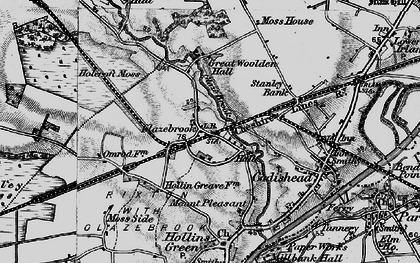 Old map of Glazebrook in 1896