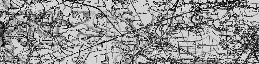 Old map of Glazebrook in 1896