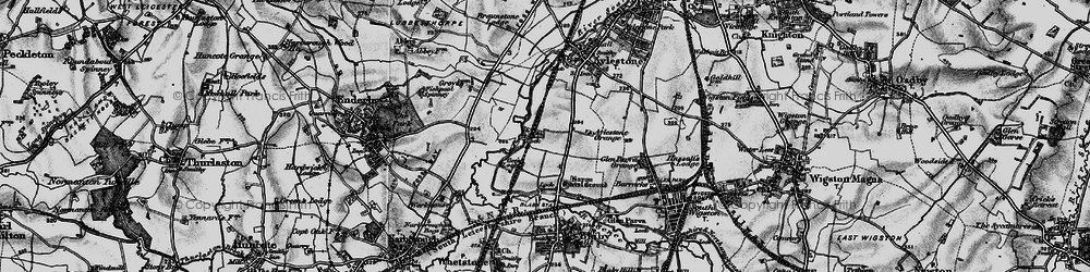 Old map of Glen Parva in 1899