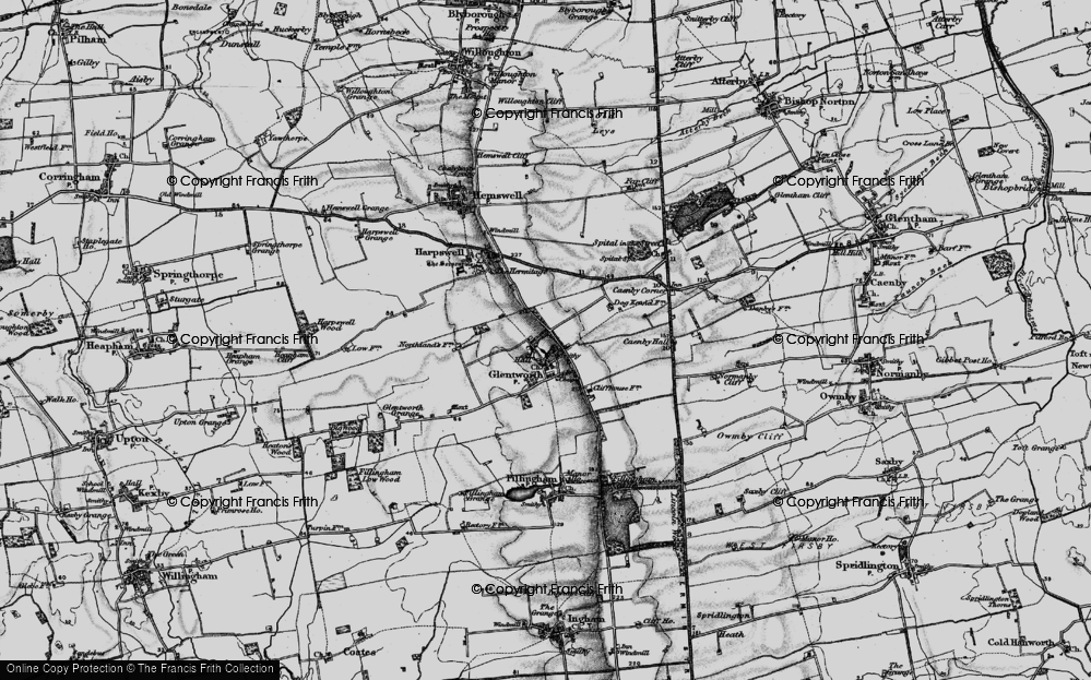 Old Map of Glentworth, 1898 in 1898