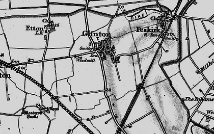 Old map of Glinton in 1898
