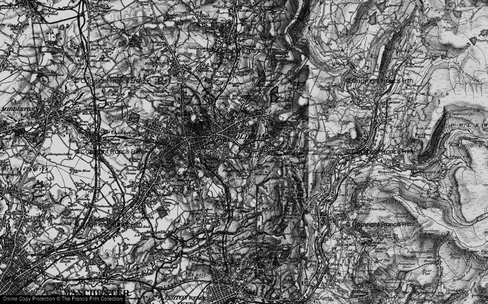 Old Map of Glodwick, 1896 in 1896