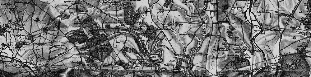 Old map of Glympton in 1896