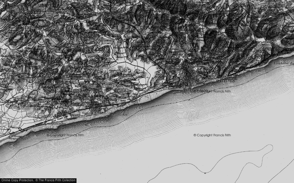 Old Map of Glyne Gap, 1895 in 1895