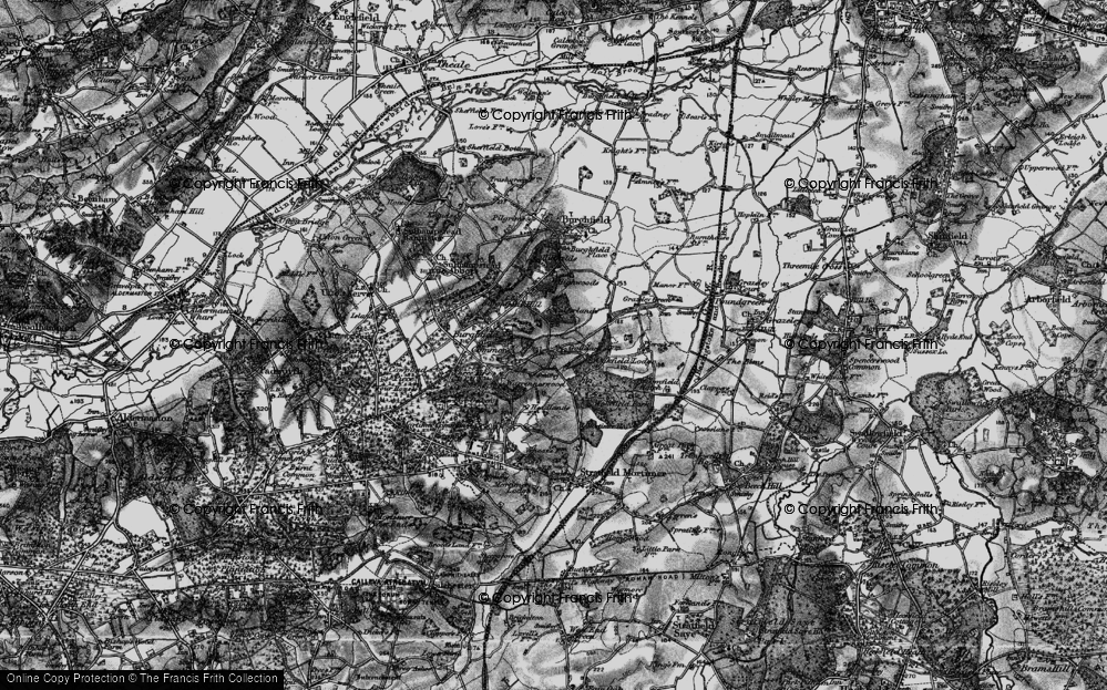 Old Map of Goddard's Green, 1895 in 1895