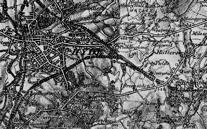 Old map of Godley Hill in 1896
