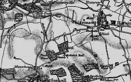 Old map of Godwick in 1898