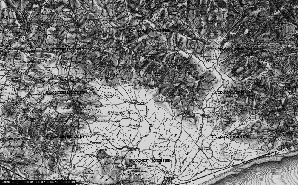 Old Map of Historic Map covering Herstmonceux Castle in 1895